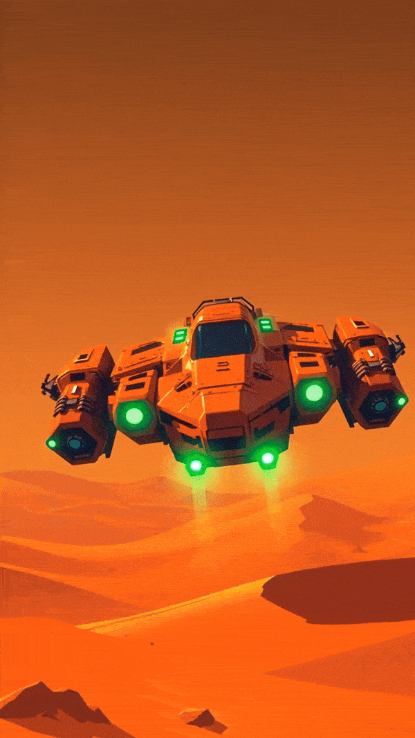 Echo Commander, a hovering battleship